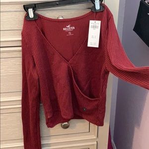 burgundy wrap top - brand new with tags